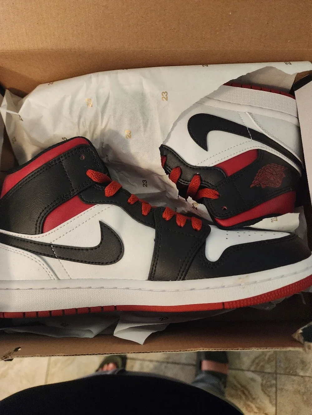 Jordan Men's High-Top Sneakers in Black/White/Red